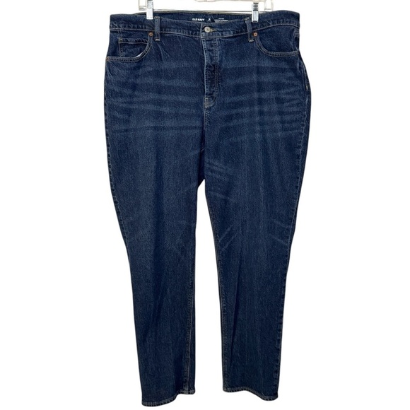 Old Navy Buttonfly High Rise Slouchy Straight leg denim jeans women’s 18 T - Picture 1 of 13